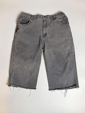 Vintage Lee Cropped Jeans, Grey Denim Cutoff Jeans, High Waisted Denim 30" Waist